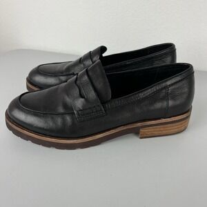 Kork-Ease Carlisle Womens Penny Loafer Sz 9 M Black Leather Slip-On Shoes Preppy